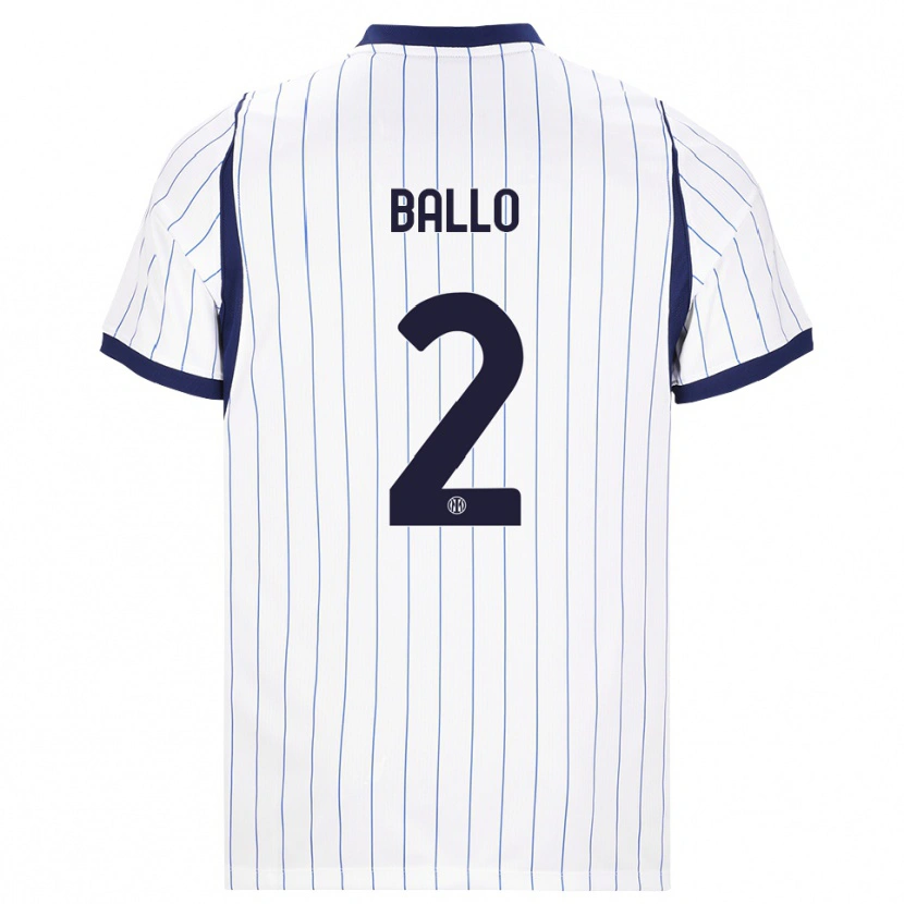 Danxen Homem Camisola Lamine Ballo #2 Branco Azul Marinho Alternativa 2026/27 Camisa