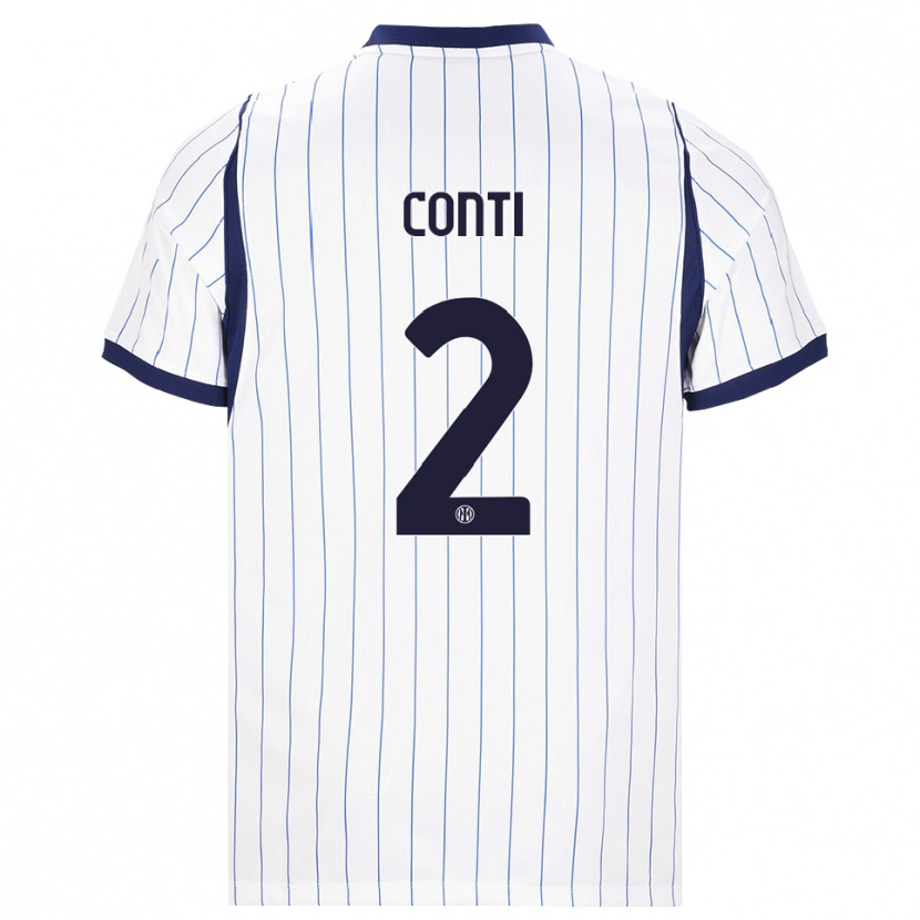 Danxen Homem Camisola Arturo Conti #2 Branco Azul Marinho Alternativa 2026/27 Camisa