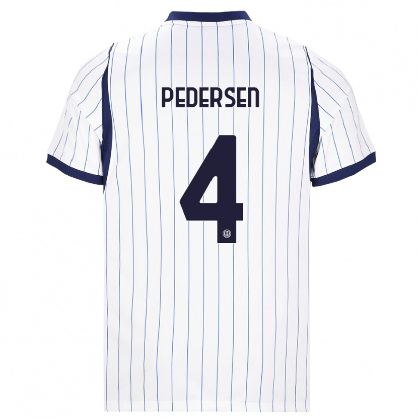 Danxen Homem Camisola Sofie Junge Pedersen #4 Branco Azul Marinho Alternativa 2026/27 Camisa