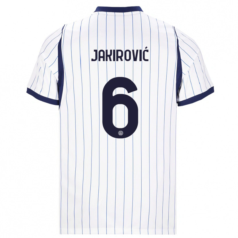 Danxen Homem Camisola Leon Jakirović #6 Branco Azul Marinho Alternativa 2026/27 Camisa