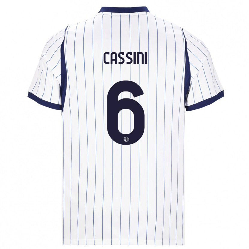 Danxen Homem Camisola Tommaso Cassini #6 Branco Azul Marinho Alternativa 2026/27 Camisa