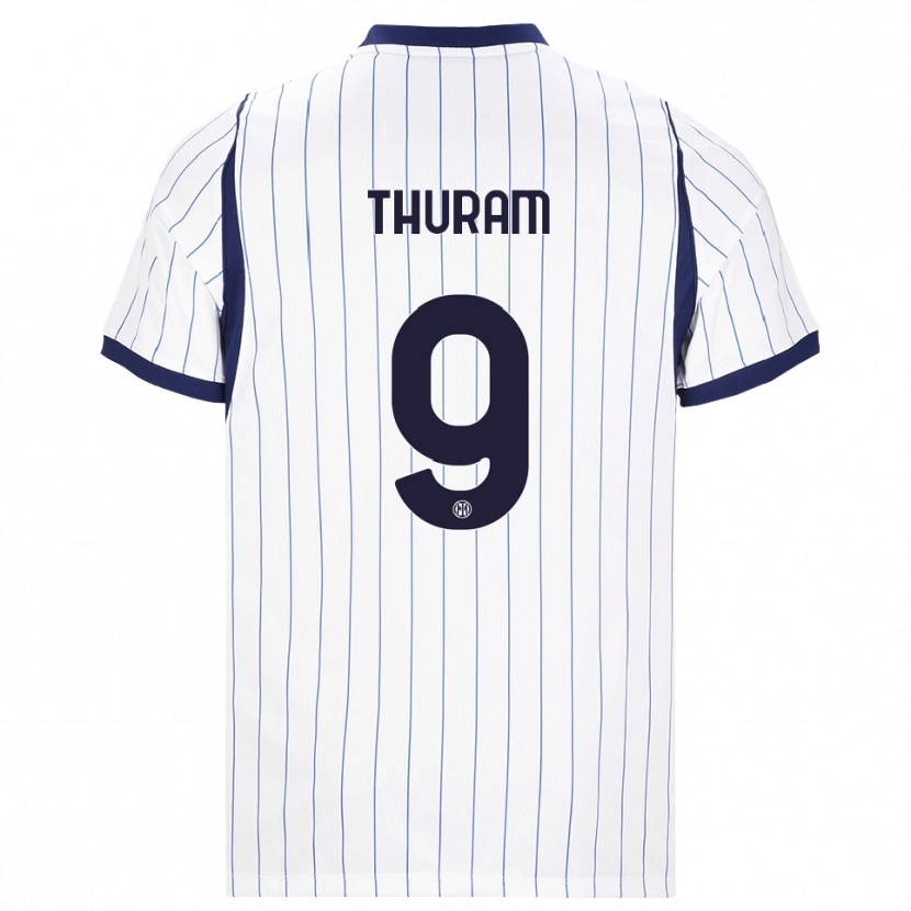 Danxen Homem Camisola Marcus Thuram #9 Branco Azul Marinho Alternativa 2026/27 Camisa