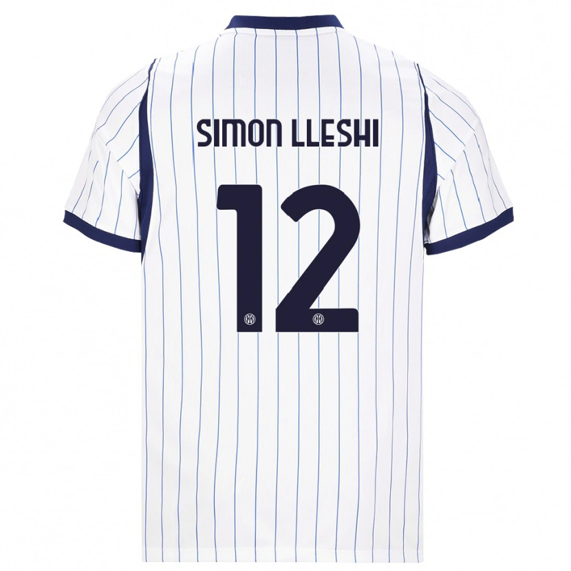 Danxen Homem Camisola Simon Lleshi #12 Branco Azul Marinho Alternativa 2026/27 Camisa