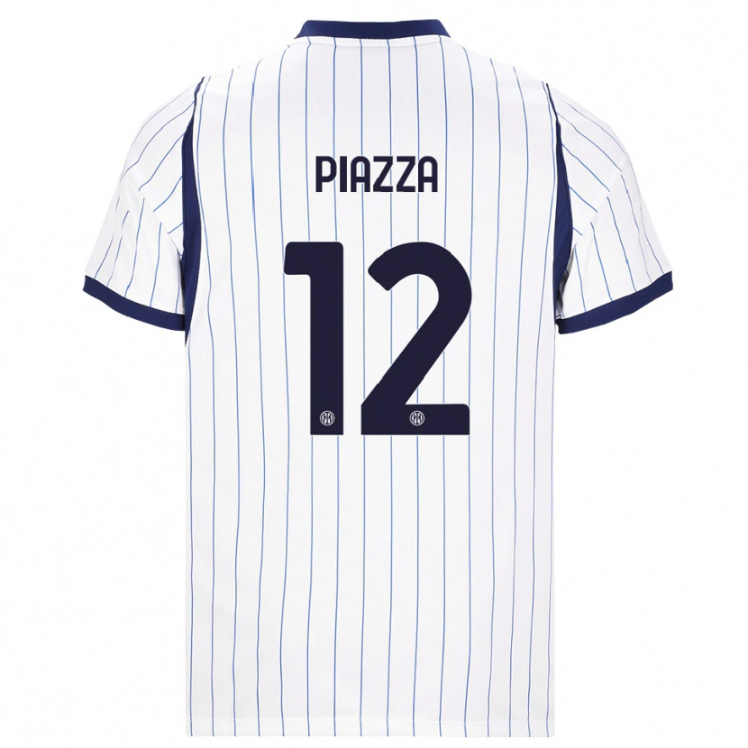 Danxen Homem Camisola Alessia Piazza #12 Branco Azul Marinho Alternativa 2026/27 Camisa