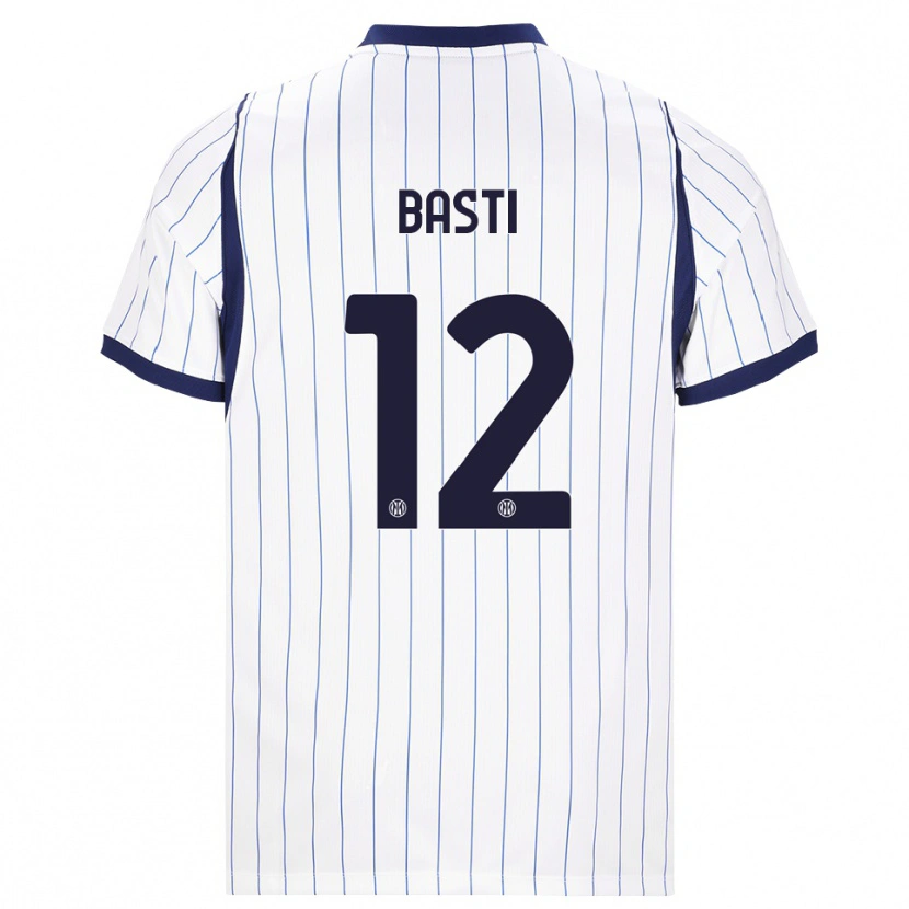 Danxen Homem Camisola Matteo Basti #12 Branco Azul Marinho Alternativa 2026/27 Camisa