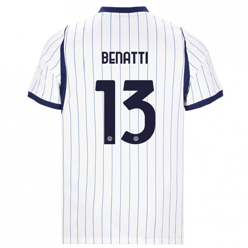 Danxen Homem Camisola Tommaso Benatti #13 Branco Azul Marinho Alternativa 2026/27 Camisa