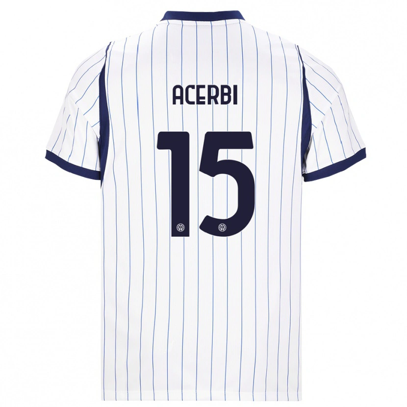 Danxen Homem Camisola Francesco Acerbi #15 Branco Azul Marinho Alternativa 2026/27 Camisa
