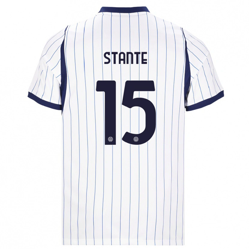 Danxen Homem Camisola Francesco Stante #15 Branco Azul Marinho Alternativa 2026/27 Camisa