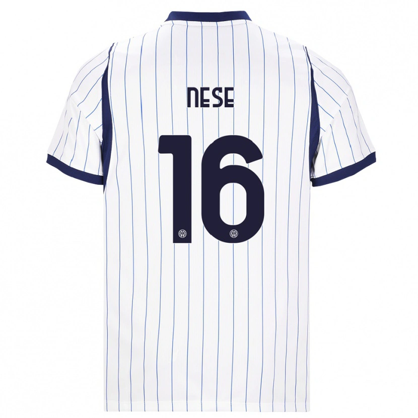 Danxen Homem Camisola Alessio Nese #16 Branco Azul Marinho Alternativa 2026/27 Camisa