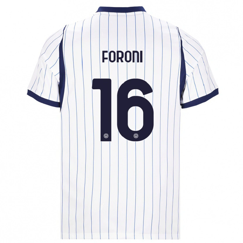 Danxen Homem Camisola Alessandro Foroni #16 Branco Azul Marinho Alternativa 2026/27 Camisa