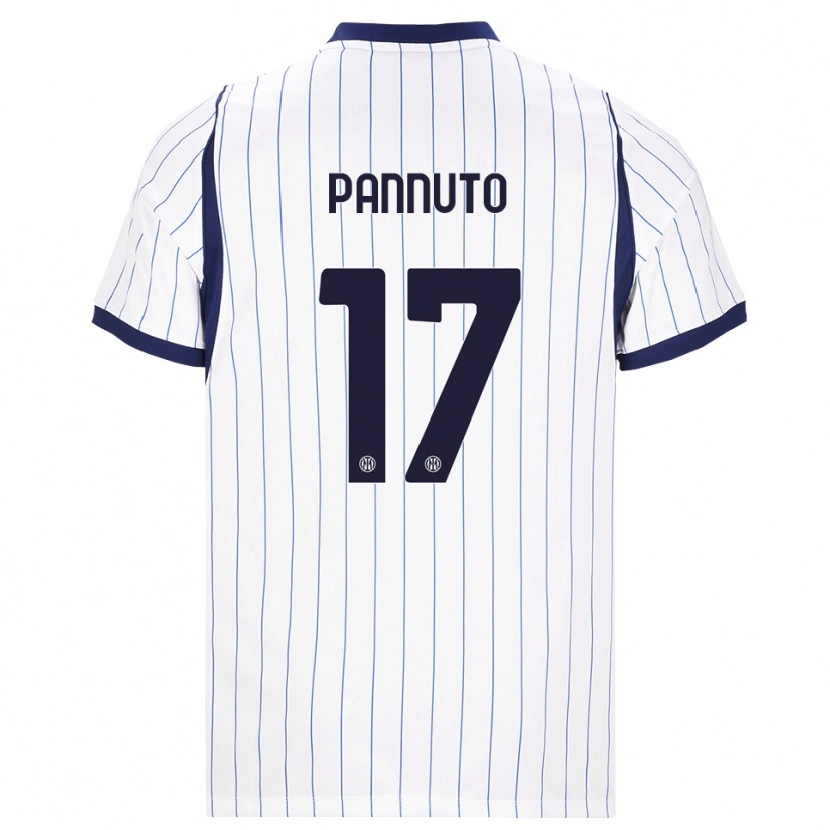 Danxen Homem Camisola Mattia Pannuto #17 Branco Azul Marinho Alternativa 2026/27 Camisa