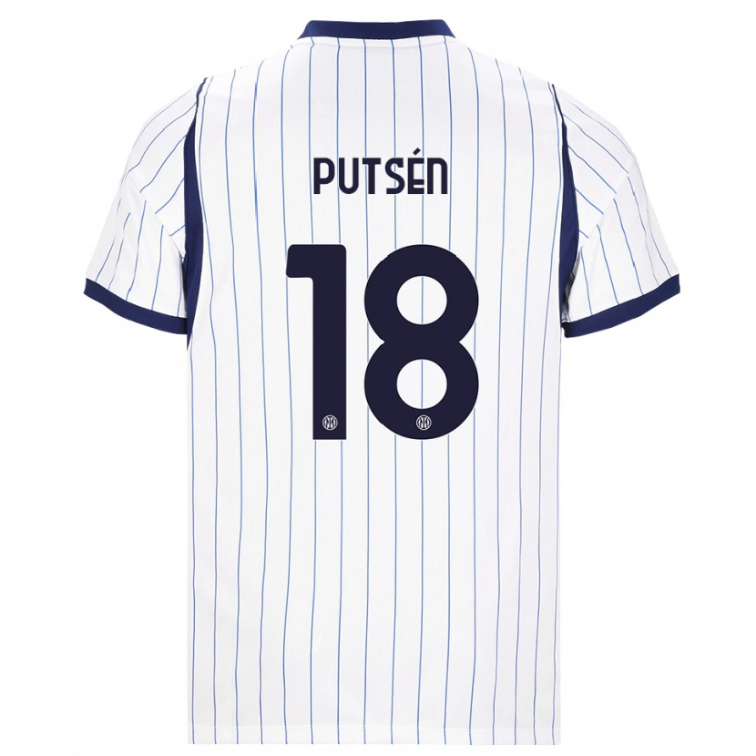 Danxen Homem Camisola Dino Putsén #18 Branco Azul Marinho Alternativa 2026/27 Camisa