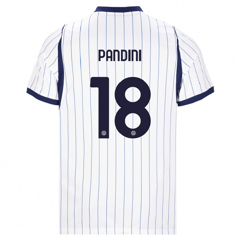 Danxen Homem Camisola Marta Pandini #18 Branco Azul Marinho Alternativa 2026/27 Camisa