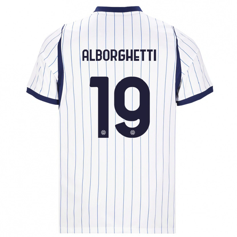 Danxen Homem Camisola Lisa Alborghetti #19 Branco Azul Marinho Alternativa 2026/27 Camisa