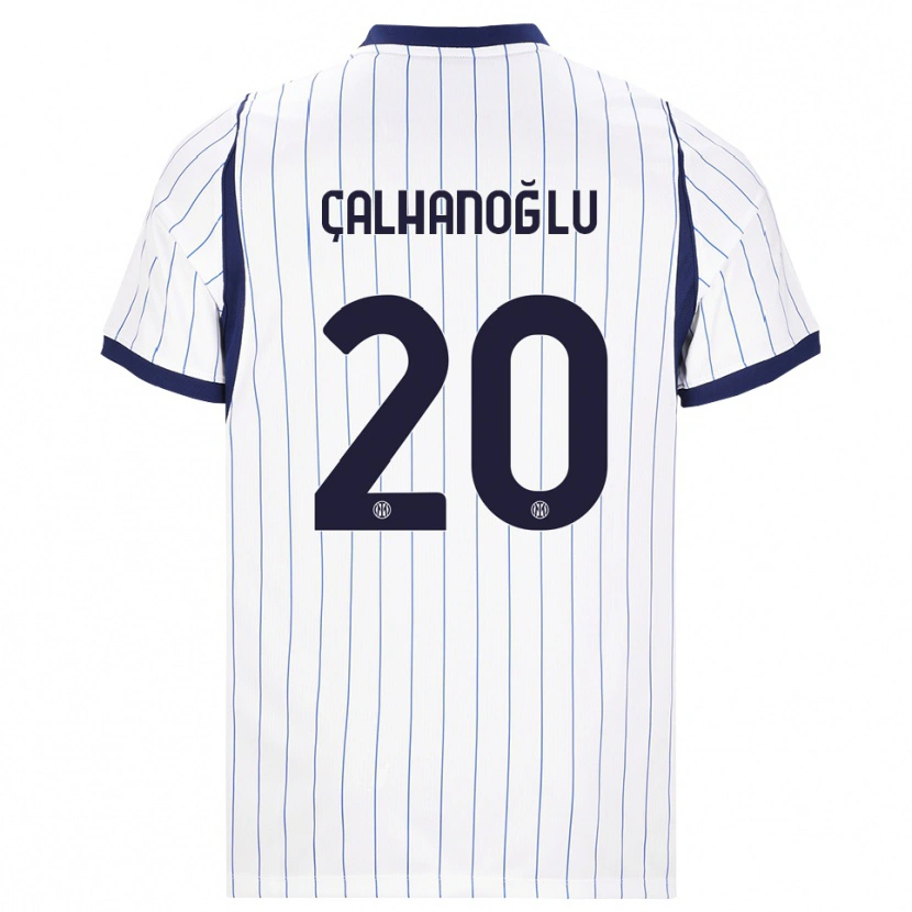 Danxen Homem Camisola Hakan Çalhanoğlu #20 Branco Azul Marinho Alternativa 2026/27 Camisa