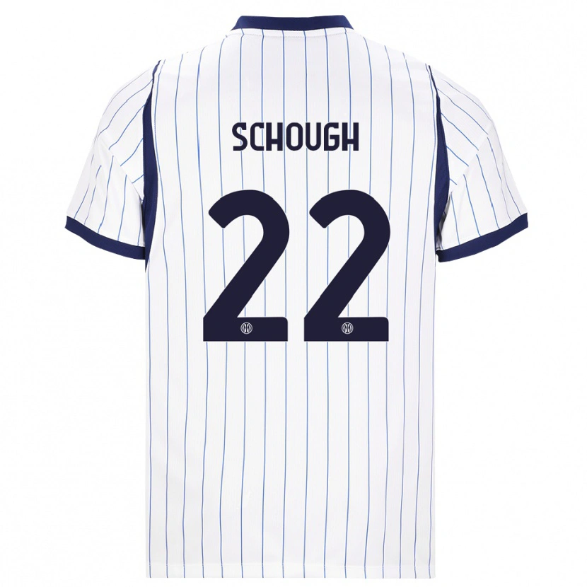 Danxen Homem Camisola Olivia Schough #22 Branco Azul Marinho Alternativa 2026/27 Camisa