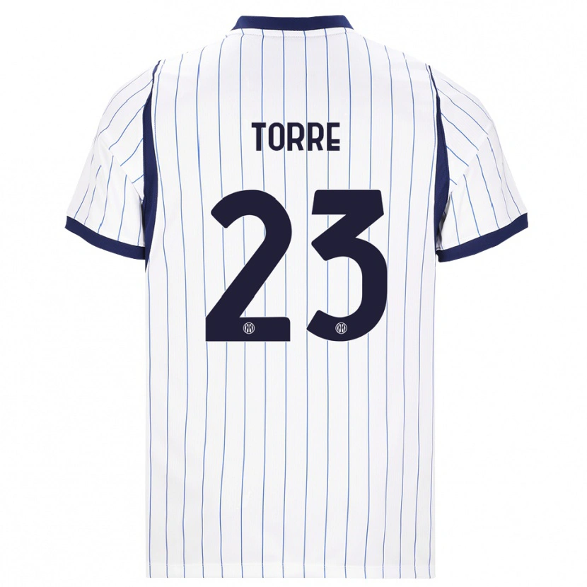 Danxen Homem Camisola Pietro La Torre #23 Branco Azul Marinho Alternativa 2026/27 Camisa