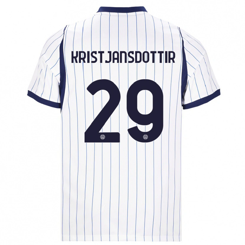 Danxen Homem Camisola Anna Bjork Kristjansdottir #29 Branco Azul Marinho Alternativa 2026/27 Camisa