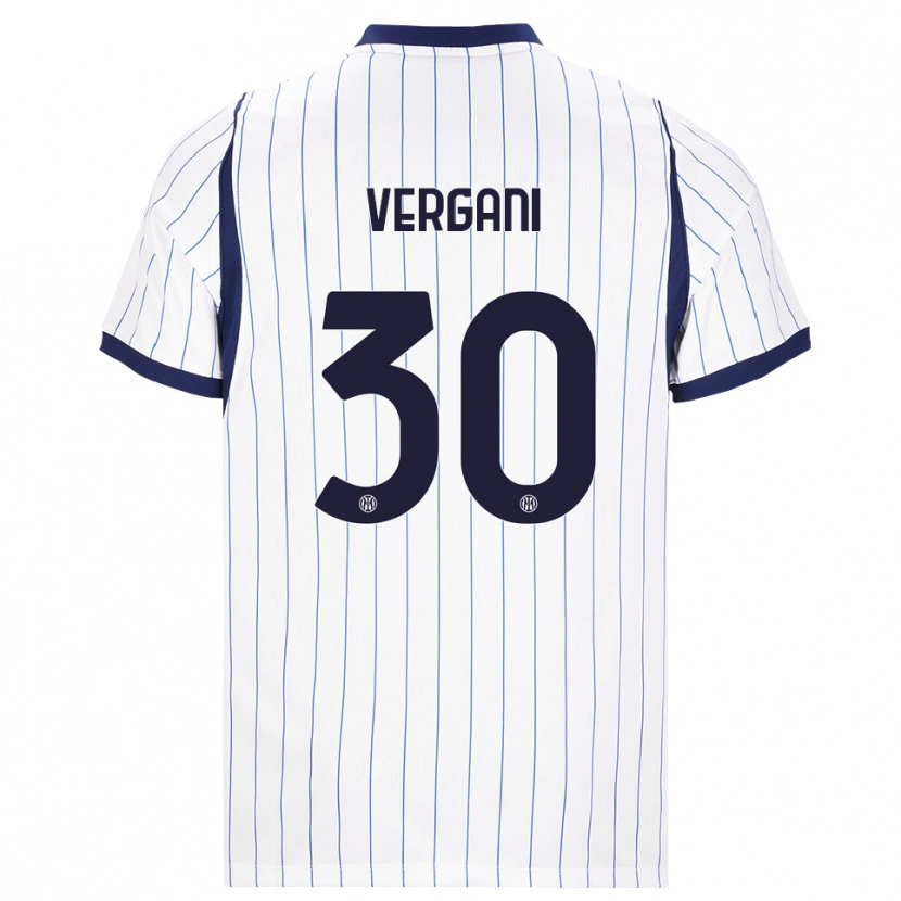 Danxen Homem Camisola Bianca Vergani #30 Branco Azul Marinho Alternativa 2026/27 Camisa