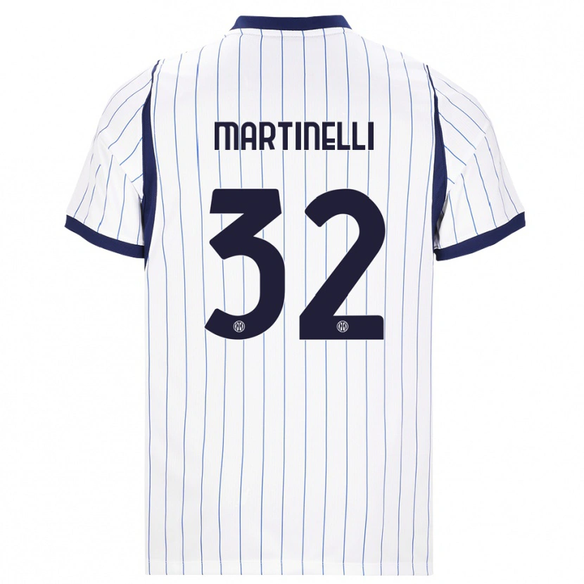Danxen Homem Camisola Matilde Martinelli #32 Branco Azul Marinho Alternativa 2026/27 Camisa