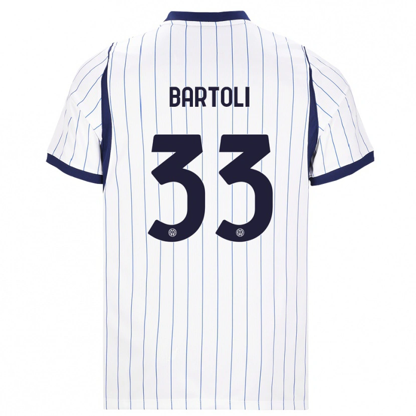 Danxen Homem Camisola Elisa Bartoli #33 Branco Azul Marinho Alternativa 2026/27 Camisa