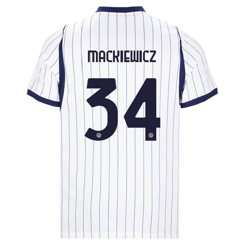 Danxen Homem Camisola Patryk Mackiewicz #34 Branco Azul Marinho Alternativa 2026/27 Camisa