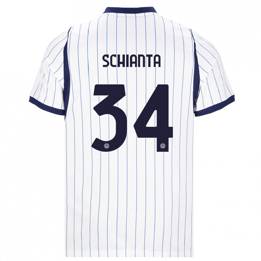 Danxen Homem Camisola Valentina Schianta #34 Branco Azul Marinho Alternativa 2026/27 Camisa