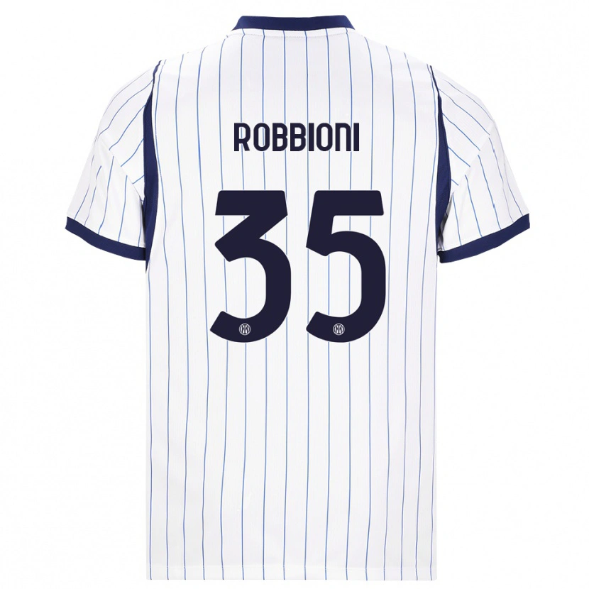Danxen Homem Camisola Matilde Robbioni #35 Branco Azul Marinho Alternativa 2026/27 Camisa