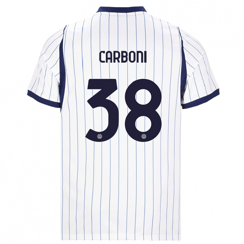 Danxen Homem Camisola Valentin Carboni #38 Branco Azul Marinho Alternativa 2026/27 Camisa