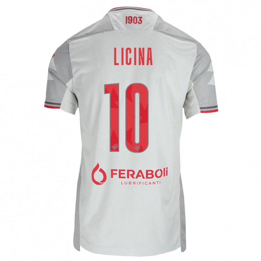 Danxen Homem Camisola Adin Licina #10 Cinza Branco Vermelho Alternativa 2026/27 Camisa