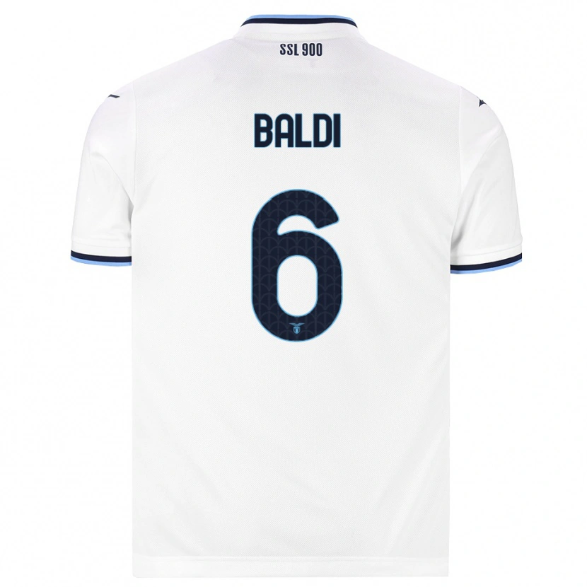 Danxen Homem Camisola Mattia Santagostino Baldi #6 Branco Azul Marinho Alternativa 2026/27 Camisa