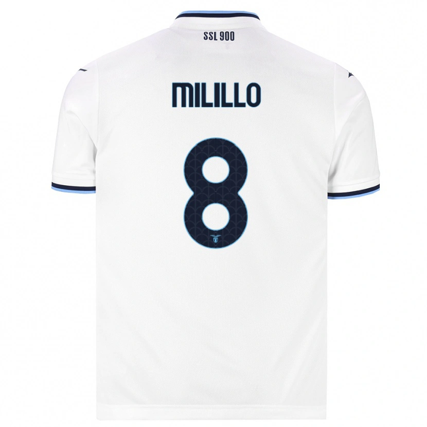 Danxen Homem Camisola Flavio Milillo #8 Branco Azul Marinho Alternativa 2026/27 Camisa