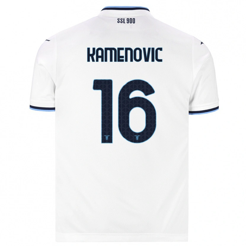 Danxen Homem Camisola Dimitrije Kamenovic #16 Branco Azul Marinho Alternativa 2026/27 Camisa