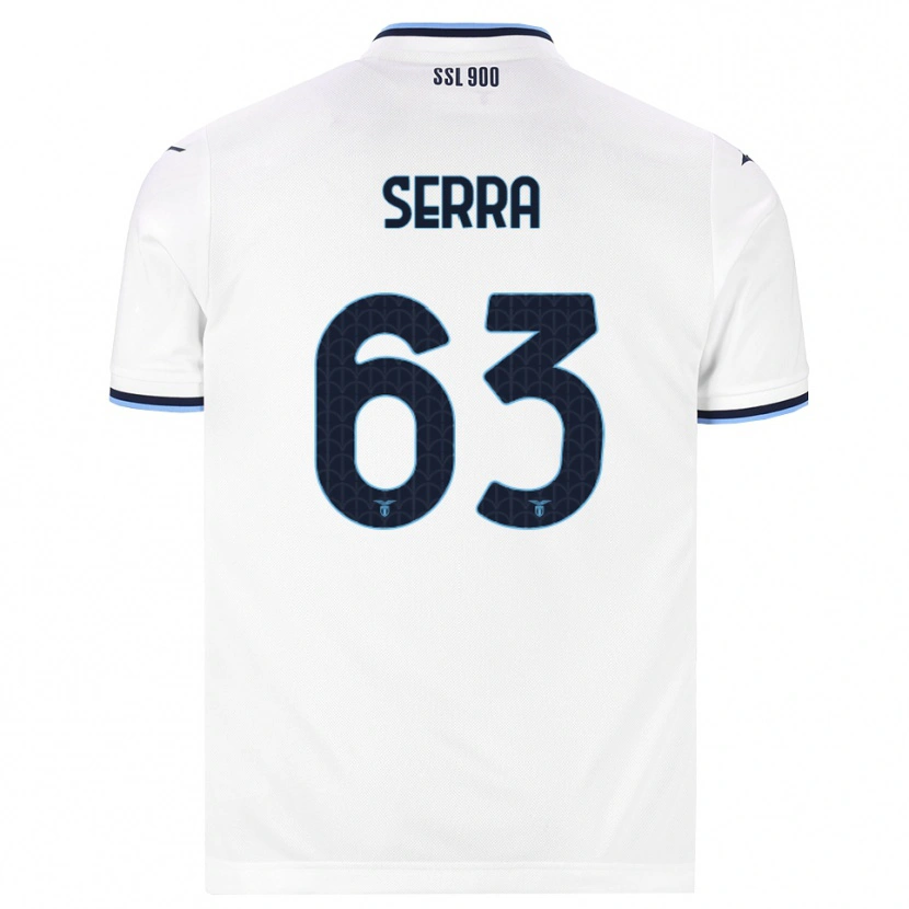 Danxen Homem Camisola Federico Serra #63 Branco Azul Marinho Alternativa 2026/27 Camisa
