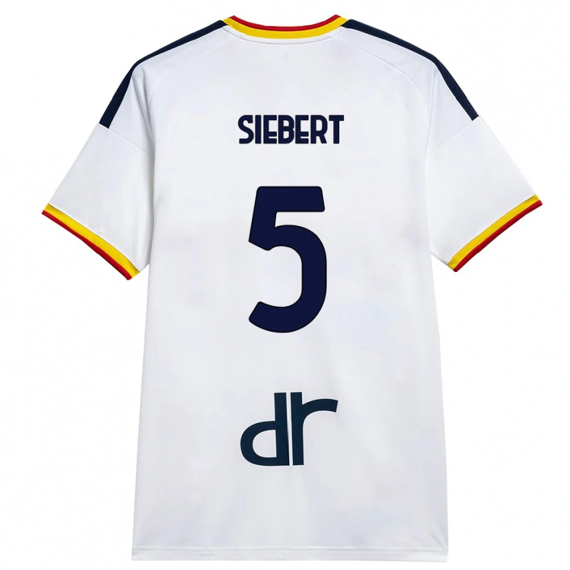 Danxen Homem Camisola Jamil Siebert #5 Branco Amarelo Vermelho Alternativa 2026/27 Camisa