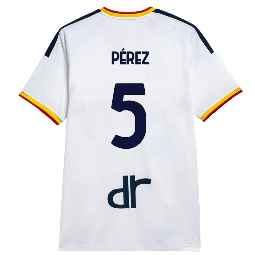 Danxen Homem Camisola Matías Pérez #5 Branco Amarelo Vermelho Alternativa 2026/27 Camisa