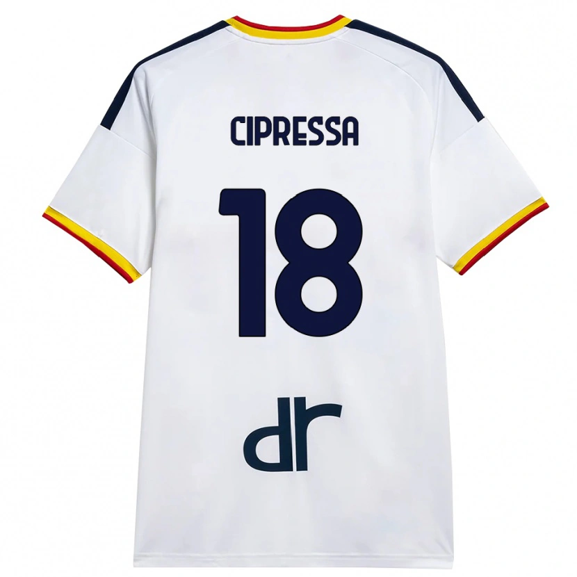 Danxen Homem Camisola Lorenzo Cipressa #18 Branco Amarelo Vermelho Alternativa 2026/27 Camisa
