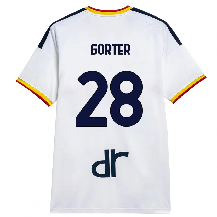 Danxen Homem Camisola Olaf Gorter #28 Branco Amarelo Vermelho Alternativa 2026/27 Camisa