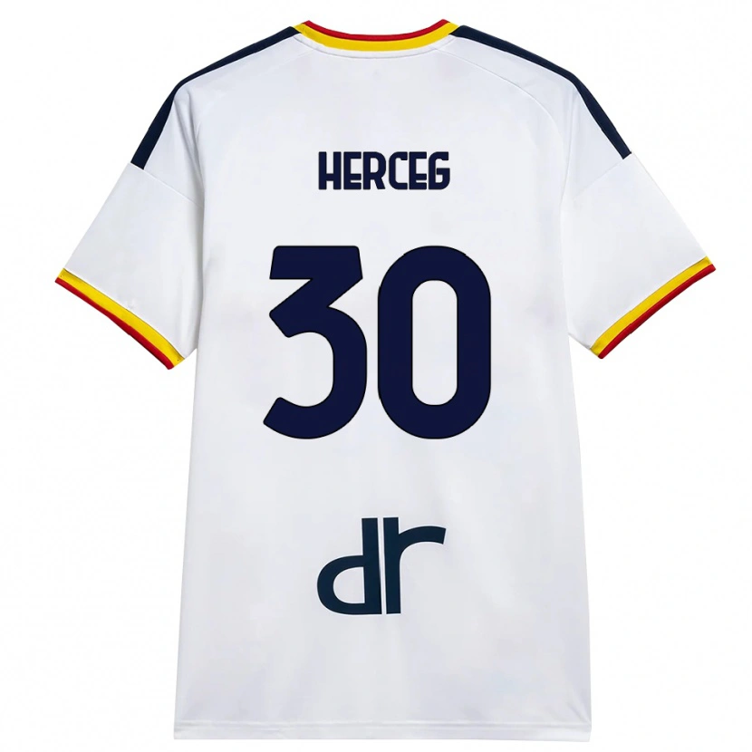 Danxen Homem Camisola Lovro Herceg #30 Branco Amarelo Vermelho Alternativa 2026/27 Camisa
