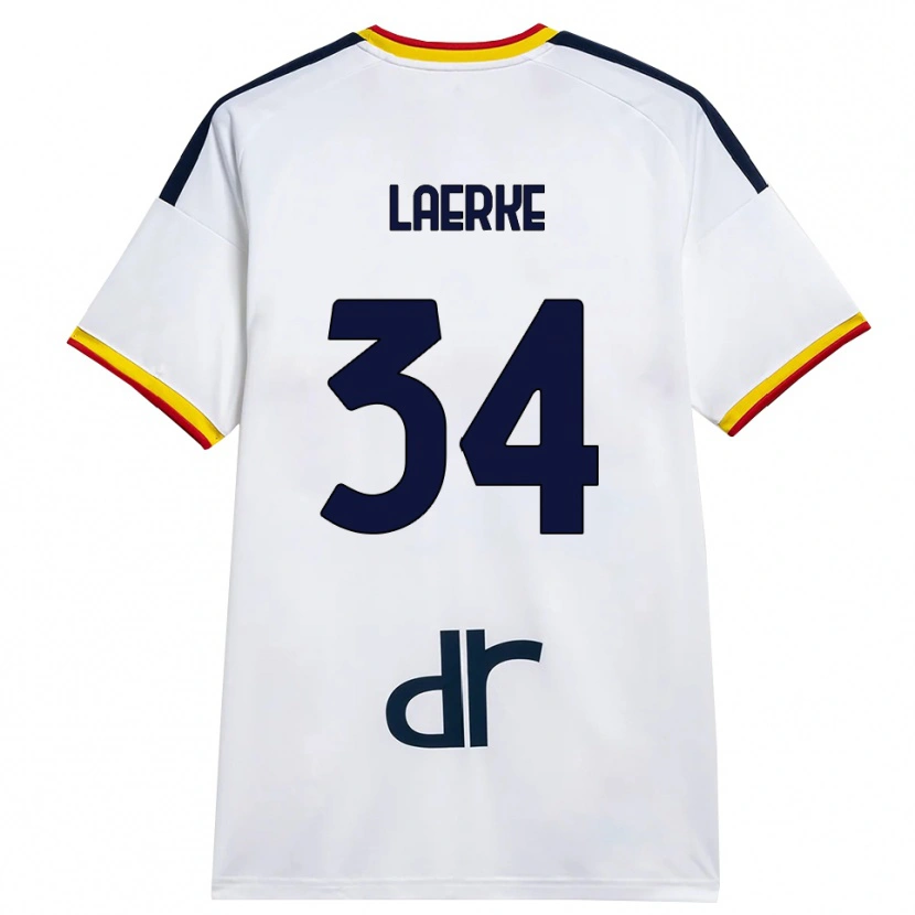 Danxen Homem Camisola Hjalte Lærke #34 Branco Amarelo Vermelho Alternativa 2026/27 Camisa