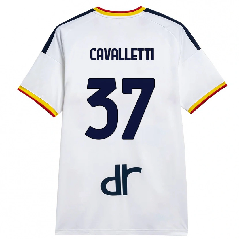 Danxen Homem Camisola Cristian Cavalletti #37 Branco Amarelo Vermelho Alternativa 2026/27 Camisa