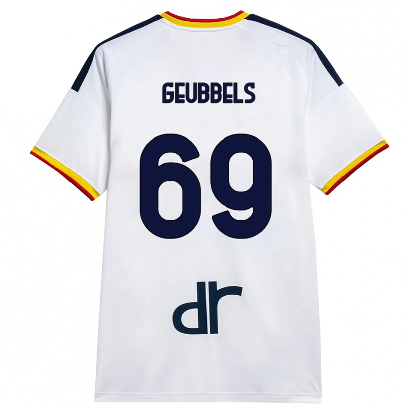 Danxen Homem Camisola Willem Geubbels #69 Branco Amarelo Vermelho Alternativa 2026/27 Camisa