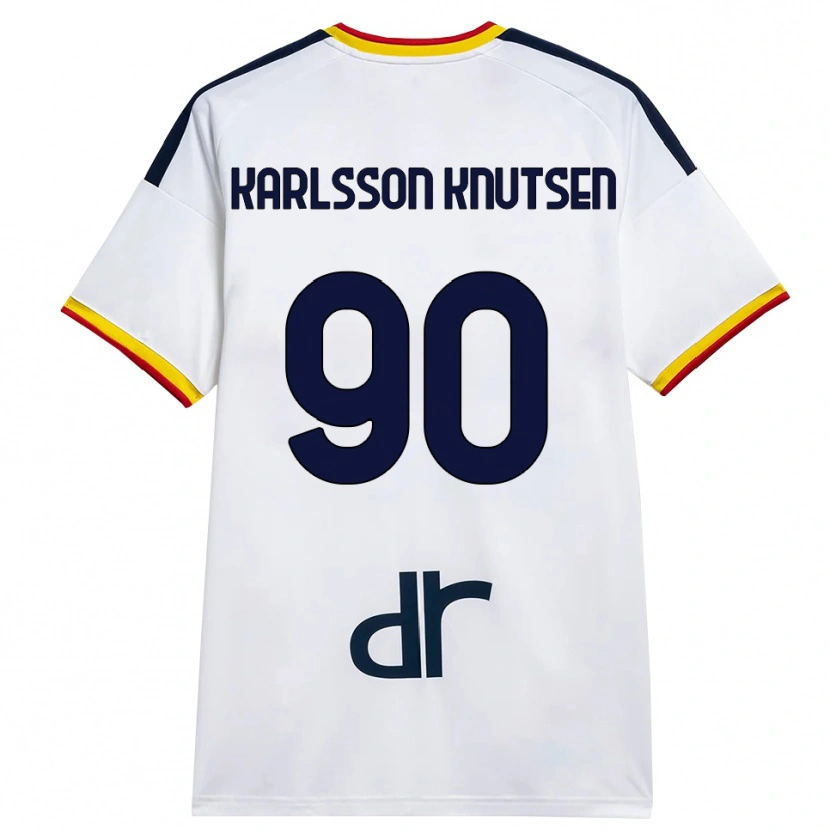 Danxen Homem Camisola Storm Karlsson Knutsen #90 Branco Amarelo Vermelho Alternativa 2026/27 Camisa