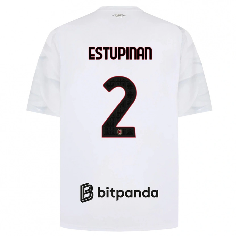 Danxen Homem Camisola Pervis Estupiñán #2 Branco Vermelho Preto Alternativa 2026/27 Camisa