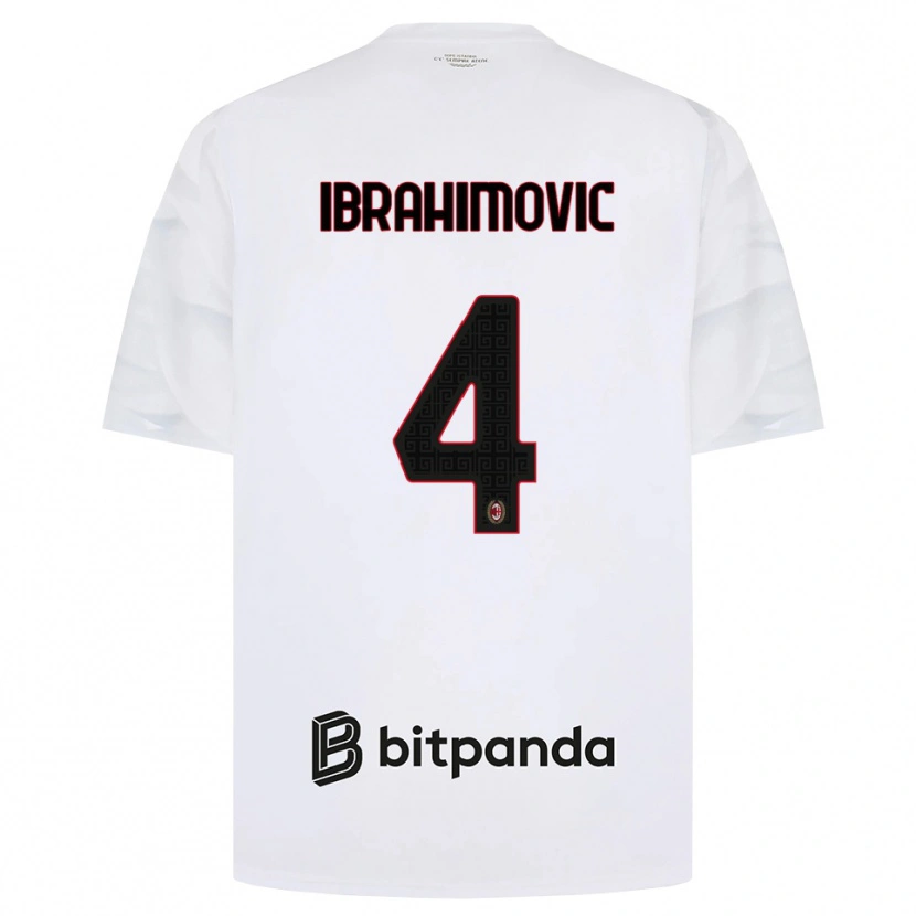 Danxen Homem Camisola Vincent Ibrahimović #4 Branco Vermelho Preto Alternativa 2026/27 Camisa