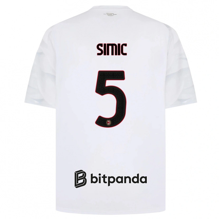 Danxen Homem Camisola Jan-Carlo Simic #5 Branco Vermelho Preto Alternativa 2026/27 Camisa