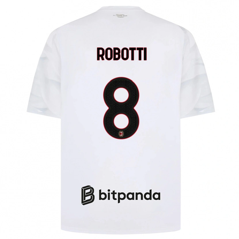 Danxen Homem Camisola Giovanni Robotti #8 Branco Vermelho Preto Alternativa 2026/27 Camisa