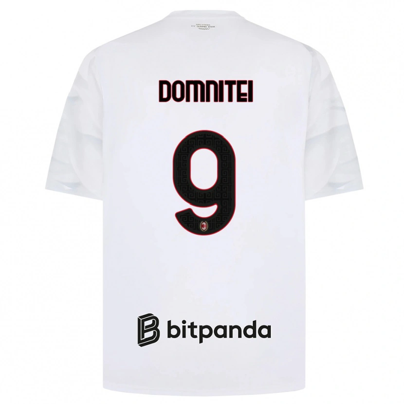 Danxen Homem Camisola Francesco Domniței #9 Branco Vermelho Preto Alternativa 2026/27 Camisa