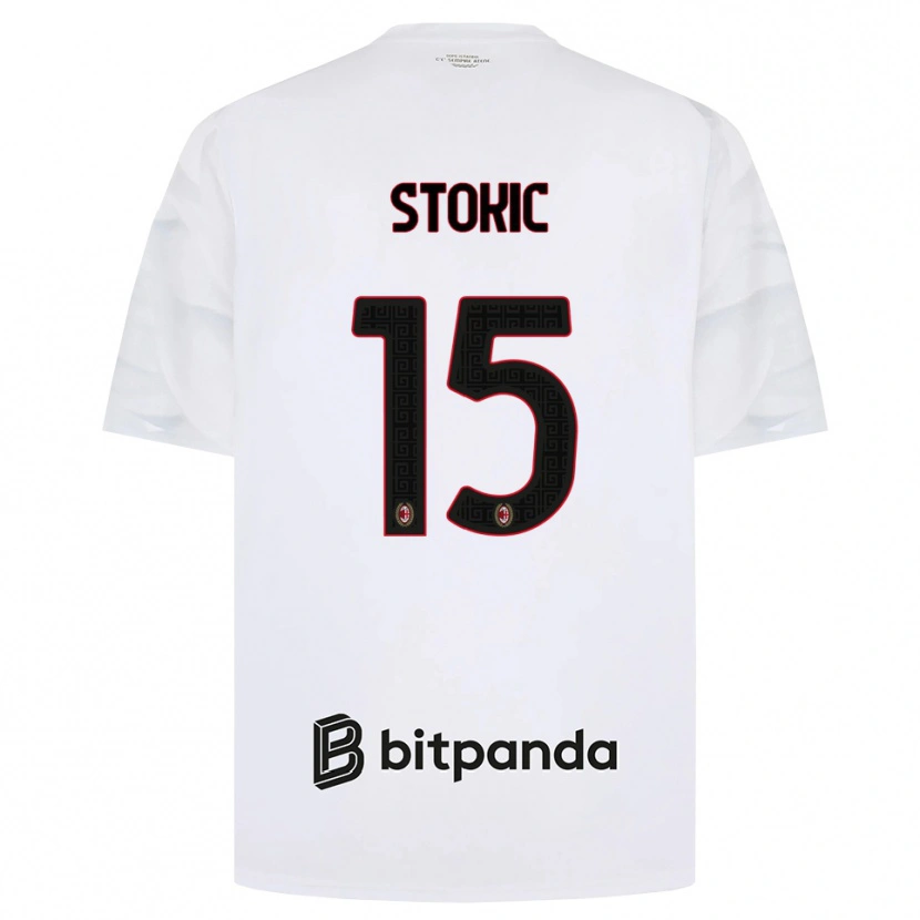 Danxen Homem Camisola Sara Stokić #15 Branco Vermelho Preto Alternativa 2026/27 Camisa
