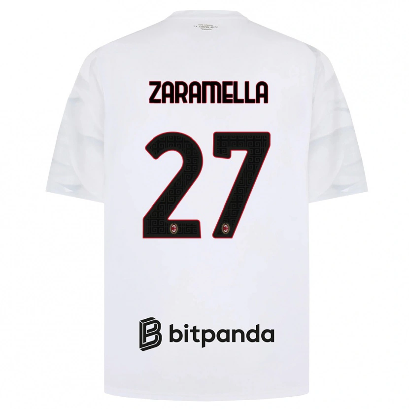 Danxen Homem Camisola Mattia Zaramella #27 Branco Vermelho Preto Alternativa 2026/27 Camisa